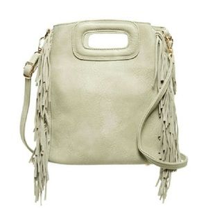 Convertible Fringe Crossbody/Purse PU Leather Bag-Champagne
